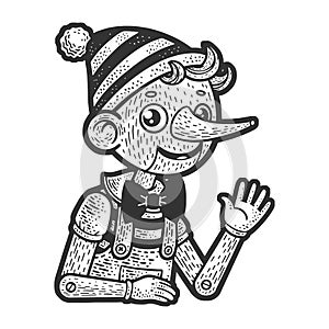 Pinocchio novel character sketch vector