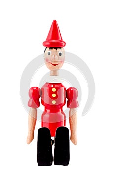 Pinocchio Toy Statue isolated on white