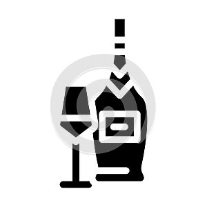 pinot grigio white wine glyph icon vector illustration