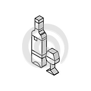 pinot grigio white wine isometric icon vector illustration