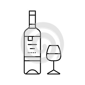 pinot grigio white wine line icon vector illustration