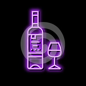 pinot grigio white wine neon glow icon illustration