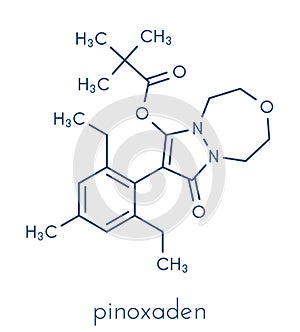 Pinoxaden herbicide molecule. Skeletal formula