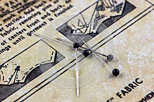 Pins and sewing instructions