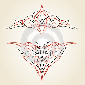 Pinstriping ornaments, vector set