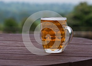 Pint of beer in beer garden