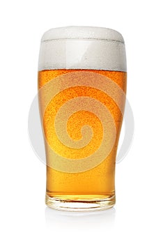 Pint of beer isolated