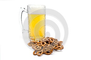 A Pint of Beer and Salty Pretzels photo