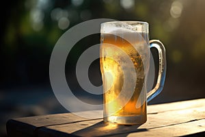 pint of ice-cold beer on hot summer day