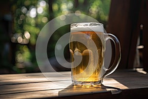 pint of ice-cold beer on hot summer day