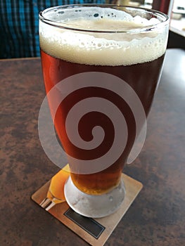 A pint of Indian Pale Ale Beer from the local brewery, Grandville Island, Vancouver, British Columbia, Canada