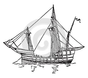 Pinta, vintage illustration