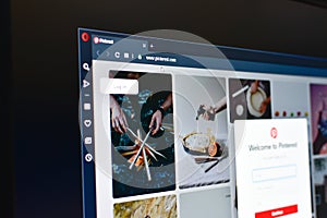 Pinterest website on computer screen