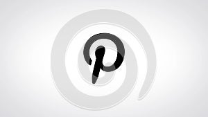 Pinterest logo glitch animation on a white background