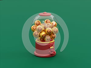 Pinterest Social Media Gumball Machine Arcade Candy Bubble Gum 3D Illustration