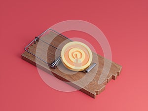 Pinterest Social Media Mouse Trap Catch Risk Danger Hunt Danger Invest 3D Illustration