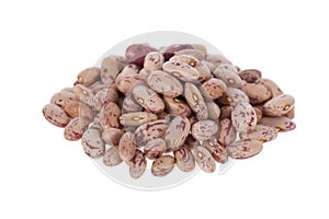 Pinto beans isolated on white photo