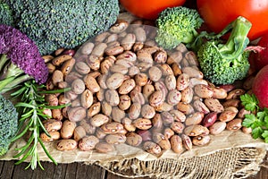 Pinto beans and vegatables