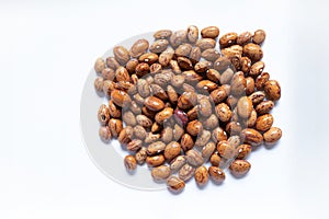Pinto beans on the white background