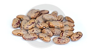 Pinto beans on white background.