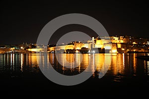 Pinto Wharf, Barakka and Grand Harbour at Night