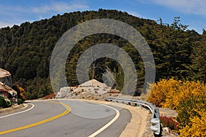 route asphalt curve picturesque and exotic landscapes mountains photo