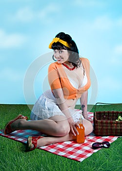 Pinup girl picnic