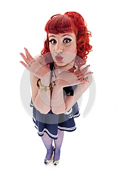 Pinup girl with red hair