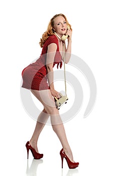 Pinup Girl with vintage phone