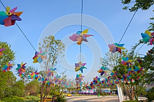 Pinwheel hanging in the air