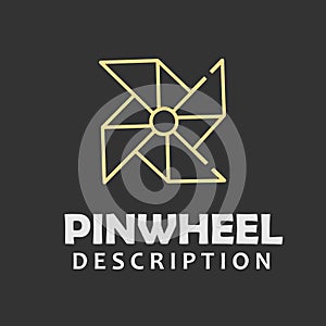 The pinwheel logo isolated black background