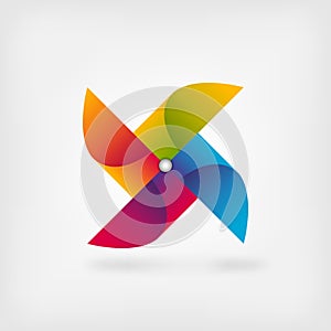Pinwheel symbol in rainbow colors