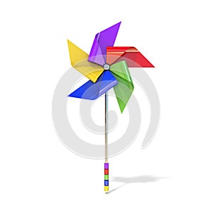 Pinwheel toy, five sided, differently colored vanes