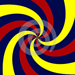 Pinwheel twirl bend blue red yellow clean