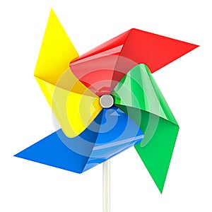 Pinwheel, Wind Spinner, Spinner Stick. 3D rendering