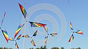 Pinwheel windmill with 3 differently colored vanes