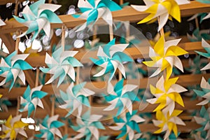 Pinwheels at Hikawa Shrine at Kawagoe, Japan.