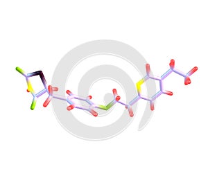 Pioglitazone molecule isolated on white