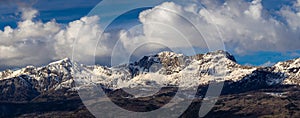 Piolit and Parias mountain peaks in Winter, Alps, France