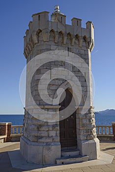 Piombino lighthouse, also known as the Rocchetta lighthouse, Piombino, Tuscany, Italy