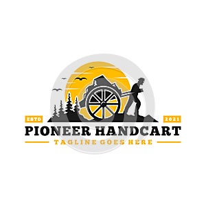 Pioneer handcart inspiration illustration logo photo