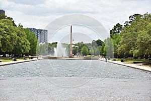 Pioneer Memorial Obelisk in Hermann Park in Houston, Texas