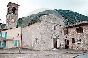 Pioraco medieval village in the marche region, Italy