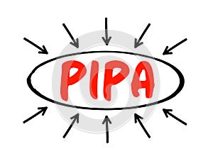 PIPA - Protect Intellectual Property Act acronym text with arrows, concept background