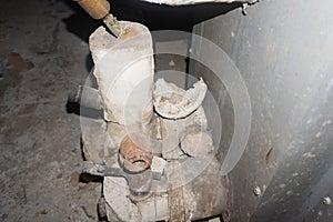 Pipe with asbestos pipe insulation photo