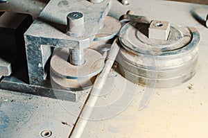 Pipe bending machine in the old workshop