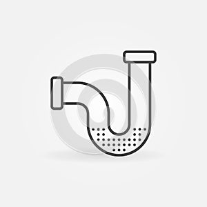 Pipe Blockage outline icon. Blocked pipes vector symbol