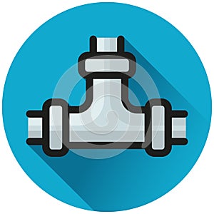 Pipe circle blue icon concept