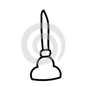 pipe cleaner and plunger set for cleaning pipes and sewers vector illustration doodle style