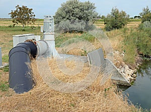 pipe of a dewatering pump that is used to suck the water into th